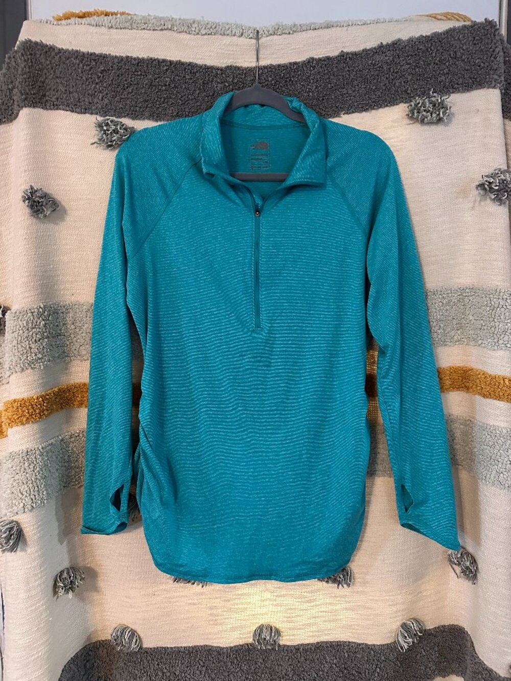 The North Face FlashDry Space Dye Quarter Zip Pullover Turquoise Teal - L